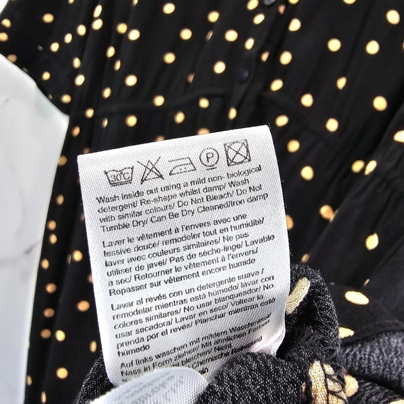 Seraphine Dress Women 2 XS Black Brown Polka Dot Maternity Nursing Button Front - Picture 12 of 14